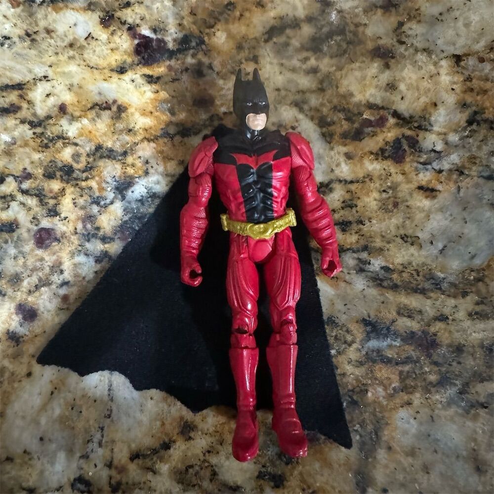 DC Comics Batman Action Figure 4" Red & Black Suit w/ Cape Boys OSB